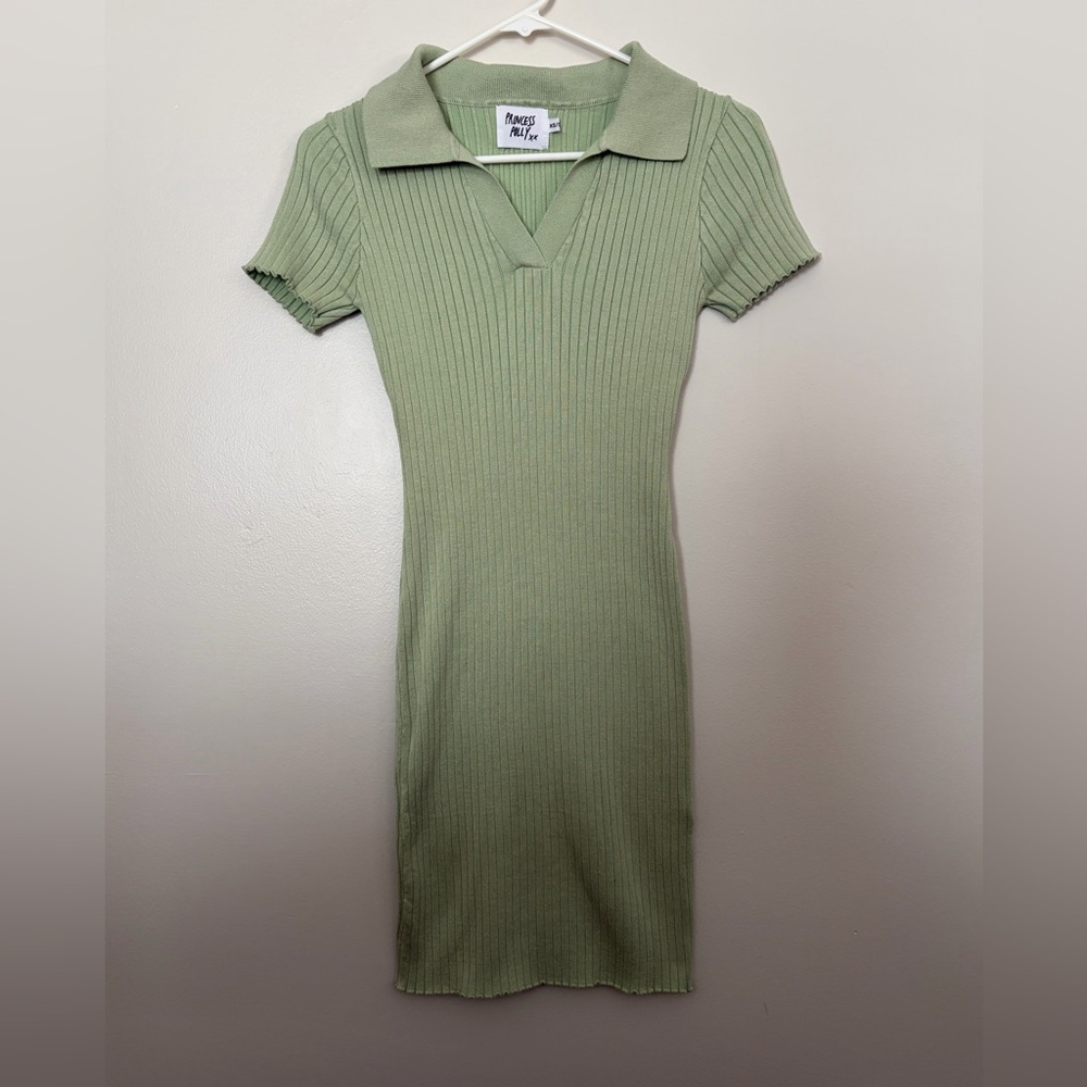 Princess Polly Penelope Mini Dress in Sage Green